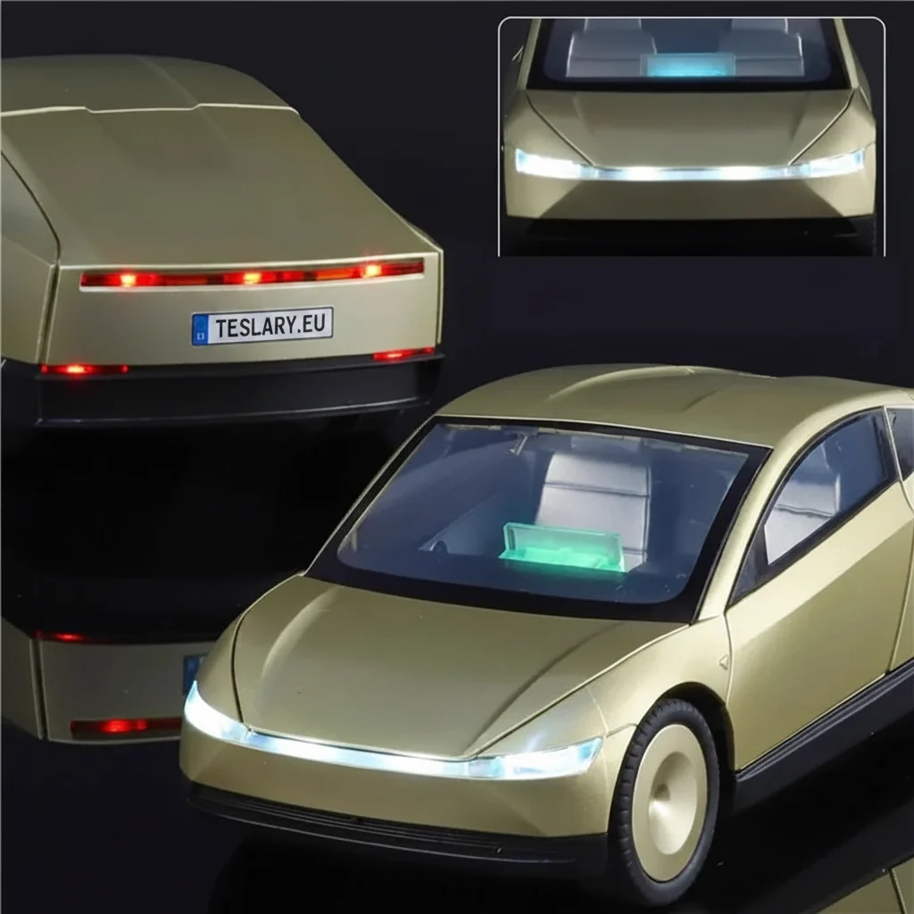 CyberCab Robotaxi em escala 1:24, carro táxi autônomo de liga metálica. Model Metal fundido – Série de presentes Tesla