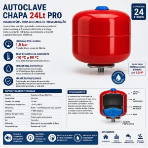 Autoclave Chapa 24Lt Pro