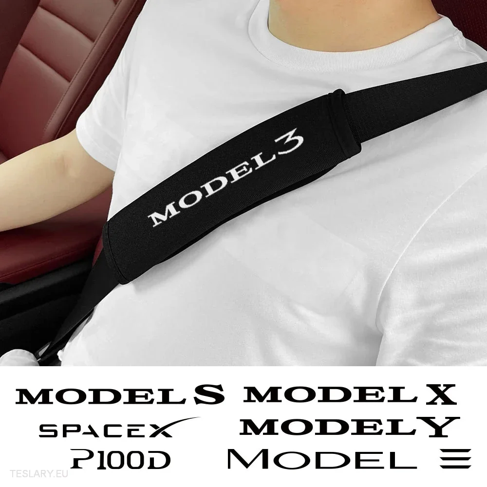 Protetor de ombro para cinto de segurança Tesla com logotipo (2 peças) - Image 3