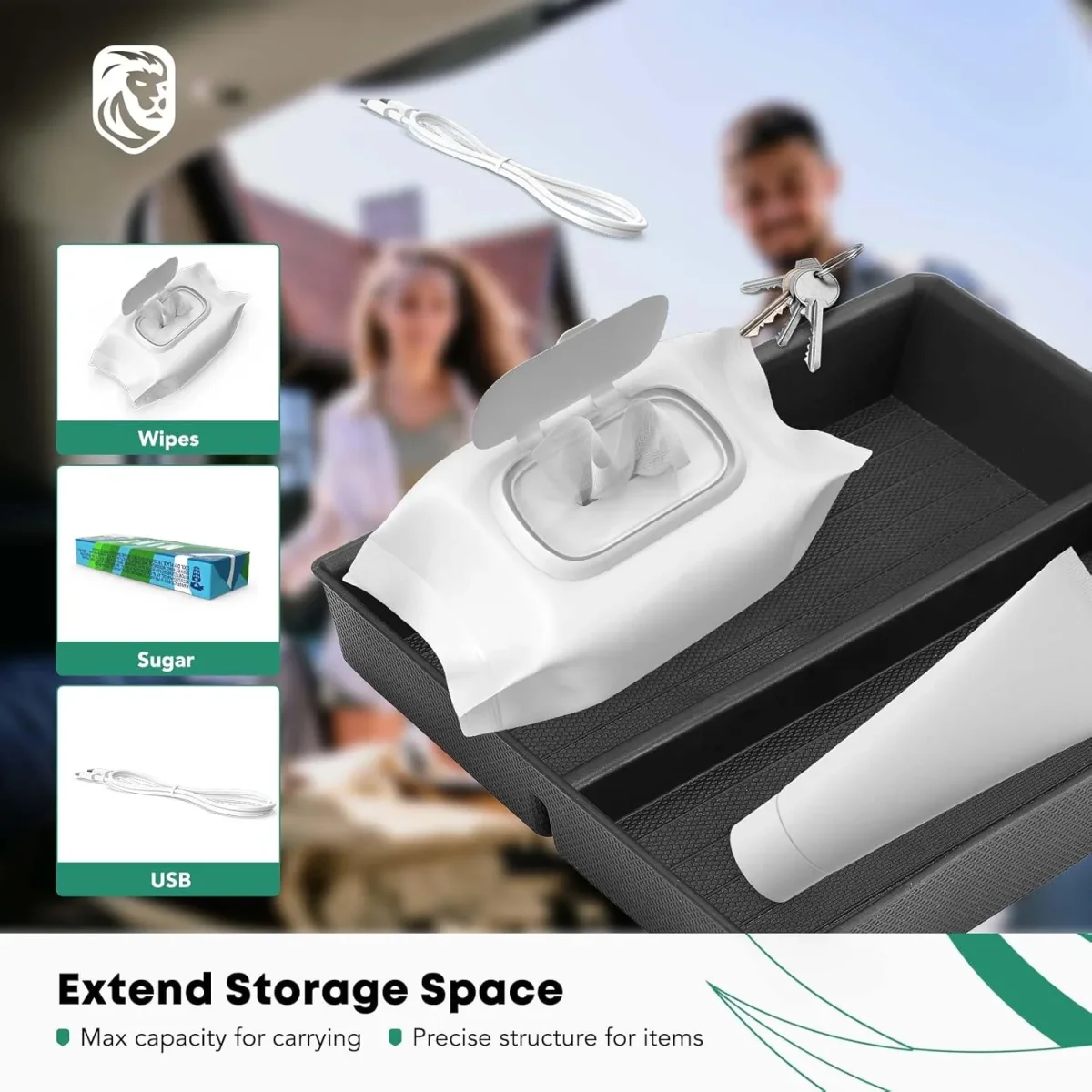 Tesla Model 3 Organizador de Console Central Highland Bandeja Inferior Antiderrapante com Encaixe Personalizado - Image 7